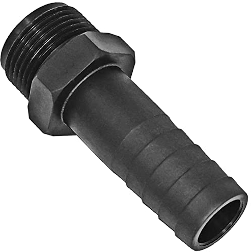 MegaHaustechnik Gewinde Fitting Verschraubung aus Kunststoff PP PE PVC - Schlauchtülle mit 2 Rohr Zoll Aussengewinde AG und 51mm Ø Schlauchtülle