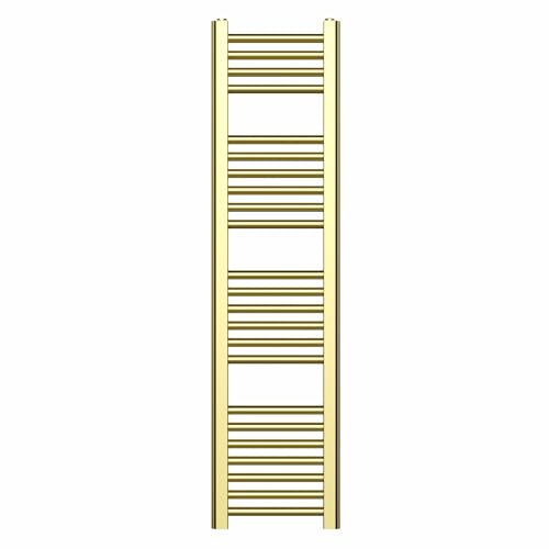 Myhomeware 300mm Wide Shiny Gold Heated Bathroom Towel Rail Radiator For Central Heating UK (300 x 1200 mm (h))