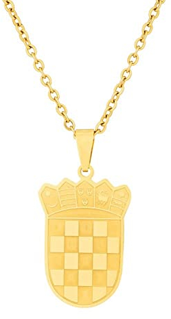 Wudaizhi Kroatische Flagge Halskette Kroatien Anhänger Halskette Gold Silber Farbe Kroatische Halskette Kroatische Schmuck Geschenk Für Frauen Männer Männer