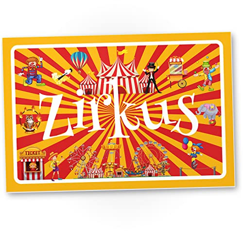 DankeDir! Zirkus - 30 x 20 cm Schild - Kinder Geburtstagsdeko Karte Jungen & Mädchen Geschenkidee Kindergeburtstag - Geschenk Kinderzirkus Türschild Kinderzimmer Geburtstag Deko