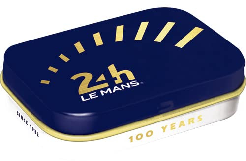 Nostalgic-Art Retro Pillendose, 4 x 6 x 1,6 cm, 24h Le Mans – 100 Years – Geschenk-Idee für Motor-Fans, mit Pfefferminz-Dragees, Vintage Design