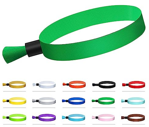 Lot de 100 bracelets légers en tissu pour événements, concert et entrée en club (vert)