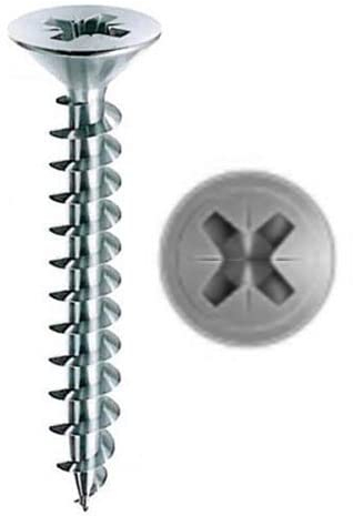 Set da 25 Viti per Legno Trucciolare Autofilettanti a Testa Svasata - Set ideale per Lavori fai da te e Bricolage - Disponibili in diversi colori e misure (4x50, Zincata)