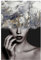 LOLAhome Cuadro impresión de Mujer de Cristal Templado Dorado y Azul de 80x120 cm