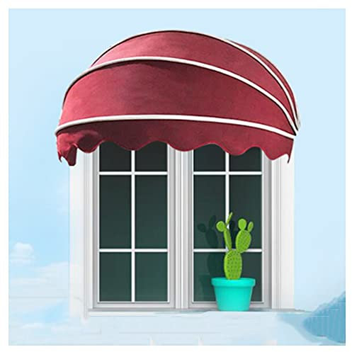 Toldo para Ventana - Toldo para Puerta - Toldo para Puerta - Toldo Cúpula - con Lona Solar - Estructura De Aleación De Aluminio (Color : Rosso, Tamaño : 145cm)