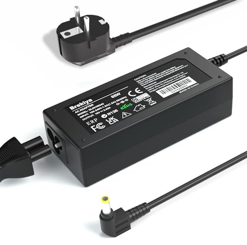 Brekiya Caricabatteria da 65 W 19 V per PC portatile ASUS Medion Akoya Caricatore per Asus R556 R556U R510L R751L X502 X502C X555 per Asus Zenbook Vivobook Satellite Medion Akoya