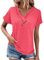Chemisier Rose Sexy Tee Shirt Rouge Fille Chemise A Carreaux Longue Femme Top Decollete Femme Chemise A La Mode Chemisier A Bouton T Shirt V Femme Tee Shirt Fluo Femme Vêtements Femme Tee