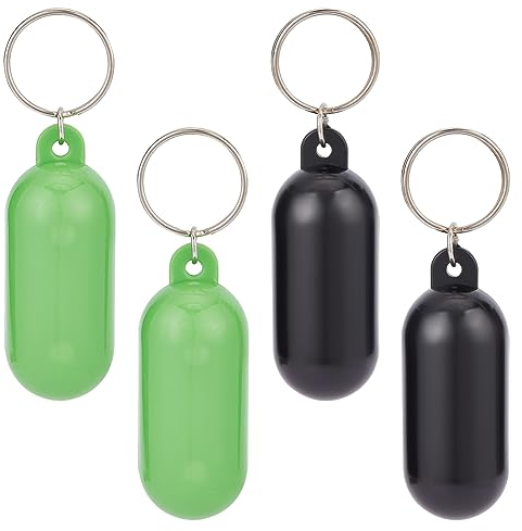 nbeads 4 pcs 2 couleurs Porte-Clés Flottant en Plastique, Environ 8.9 cm de Long Porte-Clés Flottant en Forme de Pilule pour la Navigation de Plaisance, la Pêche, la Voile et les Sports de Plein Air