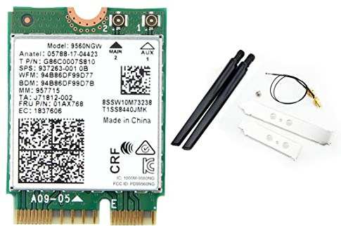 Seprendi 9560NGW WiFi-Karte mit Antenne, 1730 Mbps, AC 9560, 2,4 G+5G, BT 5.0, 802.11 Ac M.2 CNVI 9560NGW, Adapter A