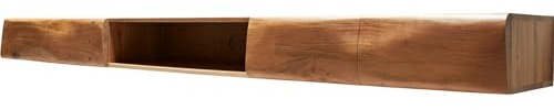 DELIFE TV-Board New Live-Edge Akazie Natur 240 cm 4 Türen 1 Fach schwebend Lowboard