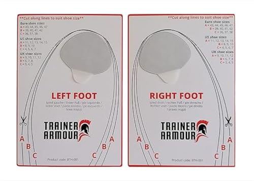 Big Toe Hole Preventer for running shoes and fabric footwear. Self-adhesive patches with a clever applicator. Strong and unnoticeable when fitted. Also for footwear repair (Black, (C) RIGHT FOOT ONLY)