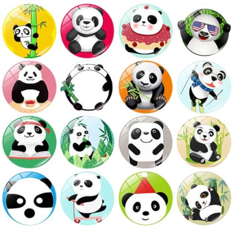 Kindermagnete 16Er Pack Enthält Niedliche Kleine Panda Kühlschrankmagnete Magnetische Zeit Edelsteine Magnetische Glas Whiteboard Aufkleber