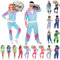 80Er Jahre Accessoires Damen Herren, Kostüm Herren Karneval 2023 2023 Mode Karneval Kostüm Herren Lustig Mottoparty Disco Outfit Damen Herren Kostüm Trainingsanzug 80Er Pop Art Retro Stil