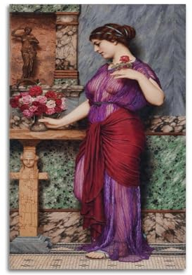Poster An Offering to Venus von John William Godward Artworks Kunstdruck Wandkunst Gemälde Leinwand Geschenk Dekor Zuhause dekorativ 20 x 30 cm