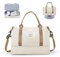 HYC00 Reisetasche Damen,Sporttasche Große Reisetasche mit schuhfach & Nass-Tasche,Weekender Overnight Bag Travel Duffle Bag Handgepäck Tasche Trainingstasche Fitnesstasche Schwimmtasche,Hellbeige