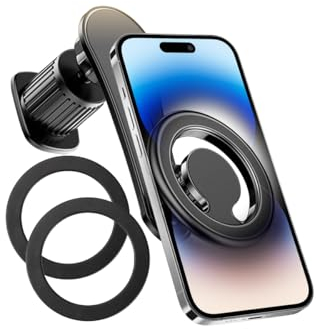 CGEAMDY Magnetische Auto Handyhalterung, Magnetische Handyhalter 360° Drehung Für Smartphones, Stärkster Auto Handyhalterung Magnetisch Air Vent Clip Mount(Schwarz)
