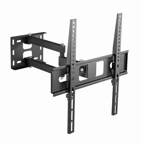 Gembird Support Mural Plein Mouvement pour Écrans de 32'' à 55'', Compatible VESA, Inclinaison et Pivotement, Noir avec Niveau à Bulle Intégré et Gestion des Câbles