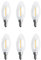 Ficher 6X Dimmbare E12 2 Watt Cob Kerze Flamme Glüh Faden Glüh Lampe Lampe 10 x 3,5 cm