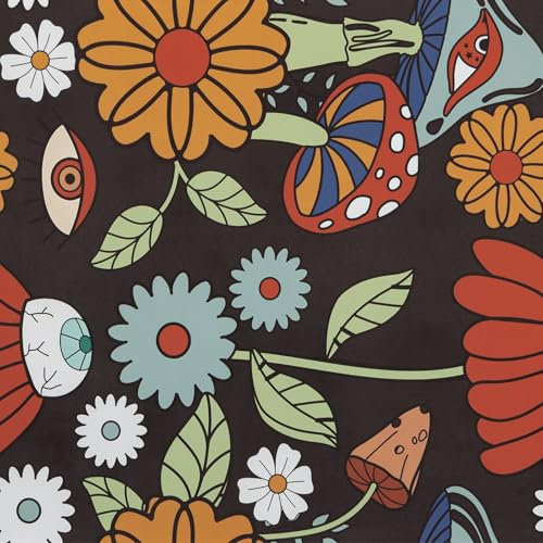 Hode Sticky Back Plastic Patterned Dark Floral 44cmx6m, Peel and Stick Self Adhesive Wallpaper Contact Paper Waterproof, Vinyl Wrap for Wall Furniture Bedroom Living Room Table