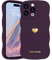 LAPOPNUT for iPhone 14 Pro Max Case,Cute Curly Wave Frame Love Heart Phone Case for Girls Women,Soft Silicone TPU Bumper Shockproof Camera Protective Cover for iPhone 14 Pro Max 6.7 inch,Dark Purple