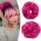 Gairyan Haarteil mit Gummiband Dutt Haarteil Haargummi mit Haaren Pferdeschwanz 27g Lockige Gewellt Messy Hair Scrunchies Kunsthaare Haarverlängerung Hair bun für Frauen(Rose)