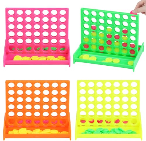 SULOLI 24 Pezzi Mini Forza 4,Giochi da Viaggio Portatile per Bambini | Classico Gioco da Tavolo in Scatola,Regalini Fine Festa Gadget Compleanno
