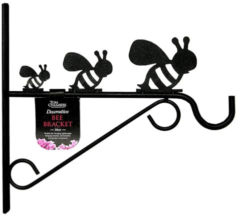Gifts Direct 2 U Tom Chambers Decorative Bees Hanging Basket Bracket Black - 30cm