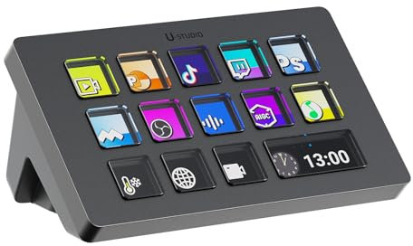 ULANZI D200 U-Studio Macro Keyboard Stream Controller, 14 LCD Keys, 13 Customizable Macro Keys Deck to Control Apps and Software, Trigger Actions in OBS, Twitch, YouTube and more, for Mac/PC