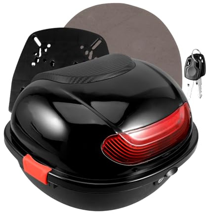 FELTECHELECTR Motorrad Koffer Abschließbar Aus Robustem Pp Mit Großzügigem Stauraum Und Praktischem Rückenkissen Wetterfestes Heckbox Gepäckfach Für Motorräder Mofas Und Motorroller Geeignet
