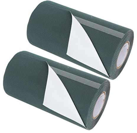 KONTONTY 2 Rollen Gras Nähte Klebeband Gefälschtes Grasnahtband Rasenspleißband Kunstrasen Abgeklebt Reparaturband Für Den Klebebänder Für Kunstrasen Rasenband Dark Green Vlies