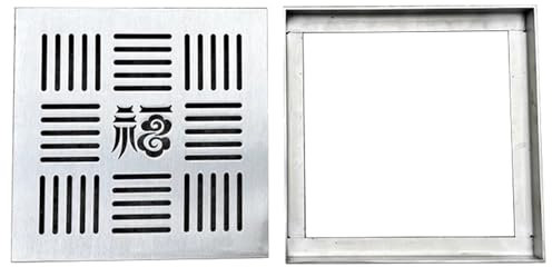 Canaleta de Drenaje Tapas de Drenaje para Exteriores, Tapa de Rejilla de Drenaje de Acero Inoxidable para Piso Cuadrado, Tapas de Alcantarillado para Colador de Desagüe de Fregadero(30x30x2cm (11.8x11