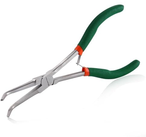 SPEEDWOX Mini Long Nose Pliers with Serrated Jaw, Long Reach, Needle Nose Pliers for Jewelry Making, Bending Wire and Small Object Gripping