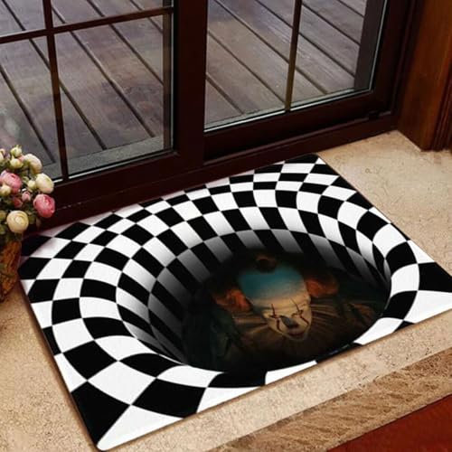 NEW-YIJUNSHUN Halloween Door Mat Indoor Outdoor Funny Horror Doormat,Bathroom Nonslip Floor Rug Square Halloween Carpet Anti Slip Entrance Mat Outside (B)