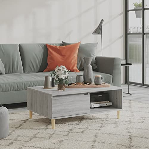 Brokky Couchtisch Grau Sonoma 90x60x35 cm Holzwerkstoff Couch Tisch Wohnzimmer Tisch FüR Couch Wohnzimmer Couchtisch