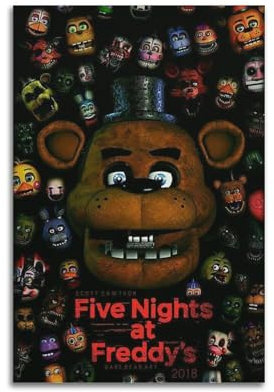 VECUESY FNaF Weltklassisches Filmposter auf Leinwand, Ölgemälde, Wandkunst, Leinwandkunst, Wohnzimmer, Heimdekoration, 30 x 45 cm, ungerahmter Stil 2