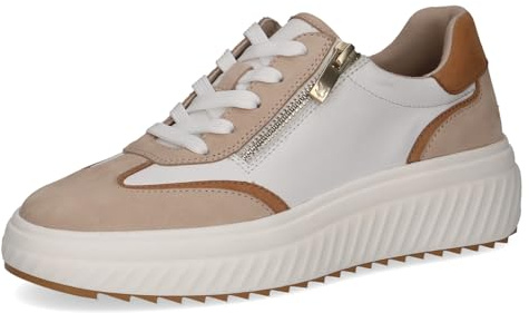 Caprice Damen Sneaker flach aus Leder mit Reißverschluss