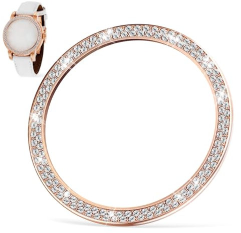 BIUDECO Armbanduhr Damen Rosegold Uhren Und Schmuck Rhinestone Uhrengehäuse Schutzring Für Watch 3 Eleganter Bling Case 41mm Rosé Perfekte Uhrzubehör Für Stilbewusste Äger