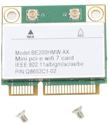 WiFi 7 Wireless Karte, PCIE WLAN Karte, 8774 Mbit/s 2 Band PCIe WLAN Adapter BT 5.4 802.11A B G N AC AX PCI Express Netzwerkkarte BE200HMW für PC (Keine Antenne)