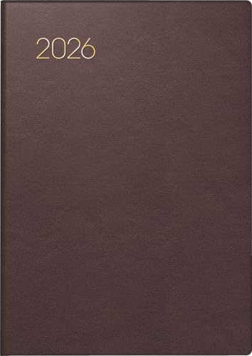 BRUNNEN Taschenkalender Mod. 713 2026 | A7, Leder, bordeaux