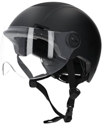 Cool Ride - Casque Urbain Trendy avec Visière et Headlock - 55-58cm - Noir - Coque ABS Résistante - 6 Aérations - Mousses Amovibles - Norme CE en 1078 - Idéal Vélo, Trottinette, Skateboard