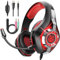 Tatybo Gaming Headset for Ps4 Ps5 Xbox One Switch PC, Gaming Headphones with Deep Bass Stereo Sound & Noise-Cancelling Mic (Black Red)
