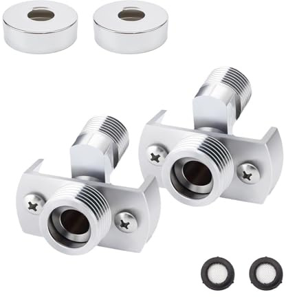 DIYCUT 2 Piezas Adaptador Grifo Ducha, Adaptador de Cabezal de Ducha | Adaptadors para Grifo Ducha Largo Ajustable, Junta Estanca Antigoteo, para Reparación Fugas Grifo, Cocina, Baño