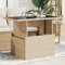 HOMTAKIE Table de Jardin Dessus en Verre Beige 100x55x73 cm Poly rotin
