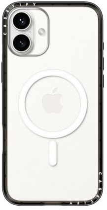 CASETiFY Compact Magsafe iPhone 16 Plus Case [Lightweight/Slim Fit/Compatible with Magsafe] - Clear Black