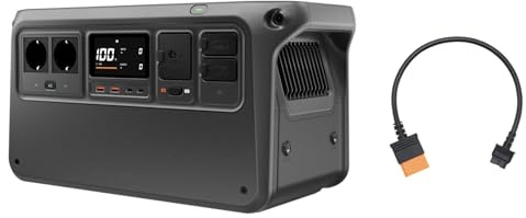 Bundle de charge rapide pour drones DJI Power 1000 V2 | Câble de charge rapide pour certains drones DJI, compact, sortie stable 2 600 W, camping, tournage, batterie LFP de 1 024 Wh