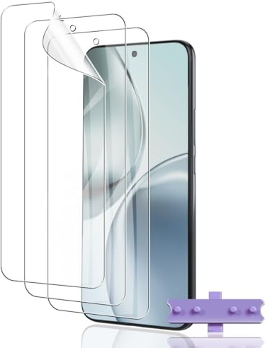 Euukzzea 3 Piezas Protector de Pantalla para Realme 14 Pro+ 5G/14 Pro Plus 5G, Película de Hidrogel Flexible HD, Reparar Automáticamente, Antihuellas, Sin Burbujas, Transparente, Ultra Resistente
