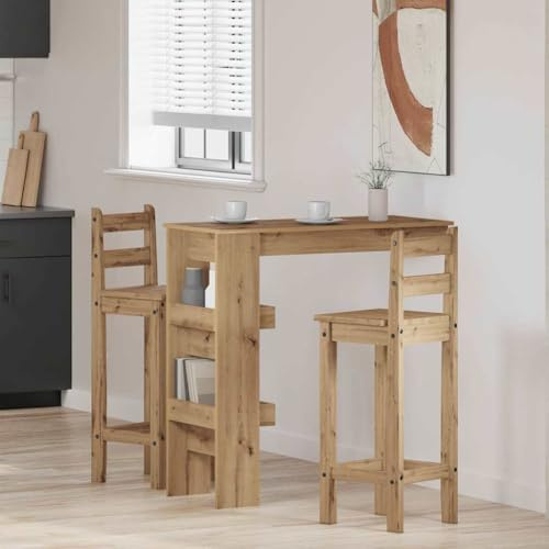 Holekex Wand-Bartisch Artisan-Eiche Holzwerkstoff 102x45x103,5 cm stabil mit Stauraum, moderner Kleiner Esstisch für Esszimmer, Küche, ideal als Küchentisch und industrieller Esszimmertisch