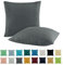 SHC by BaSaTex 2er Pack Jersey Kissenbezüge Kissenhüllen | Kopfkissenbezug aus 100% Baumwolle | 40x40 cm Dekokissen Bezug | Farbe Antthrazit Grau