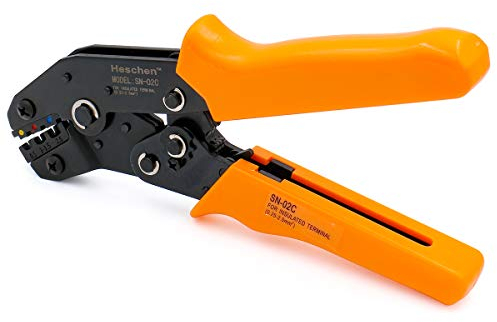 Heschen Mini Ratschen-Crimpzange, SN-02C, Ring & Isolierte Terminals Crimpwerkzeuge, Verwendung für 0,25-2,5mm² (20-13 AWG), Orange