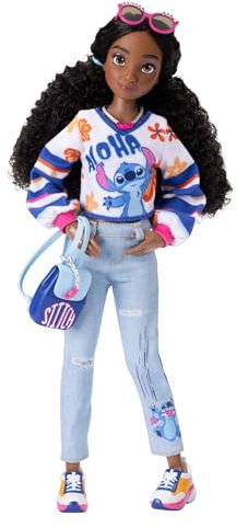Disney ily 4EVER Fashion Dolls Dark Hair Stitch 30cm/11.5 Tall with 13 Points of Articulation, Two Complete Mix-and-Match Outfits and Glittery Mickey Ring for You!